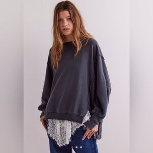 Free People We The Free Camden Sweatshirt in Washed Black